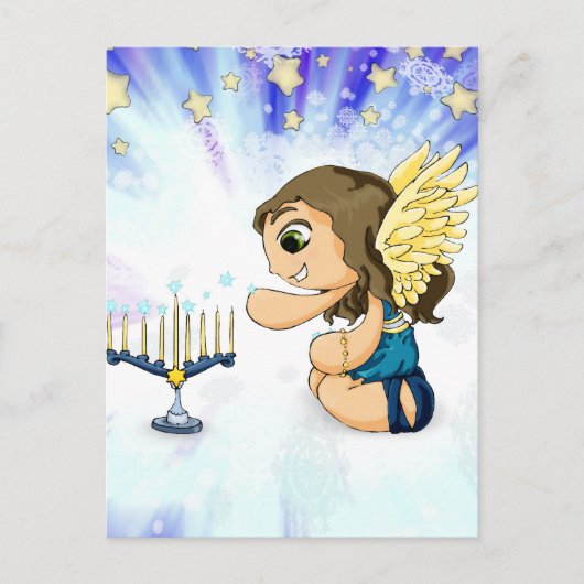 Menorah Angel Postkarte (Vorderseite)