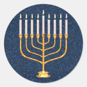 Menorah-Aufkleber Runder Aufkleber (Vorderseite)