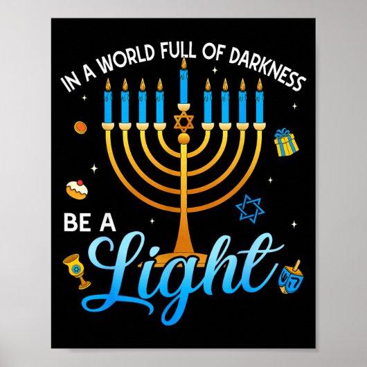 Menorah Be A Light Happy Hanukkah Shirts For Men W Poster (Vorne)