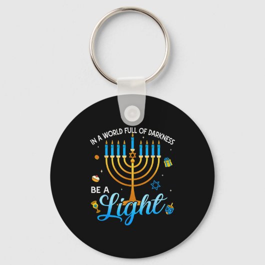 Menorah Be A Light Happy Hanukkah Shirts For Men W Schlüsselanhänger (Vorderseite)