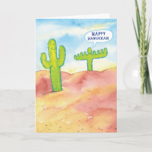 Menorah Cactus Hanukkah Karte