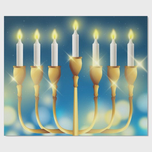 Menorah Candlesticks Geschenkpapier (Flach)