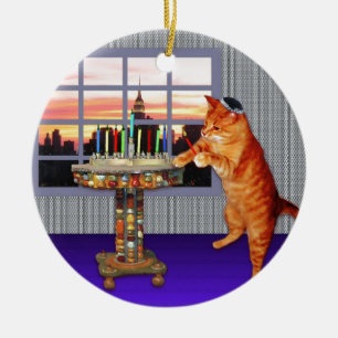 menorah cat.jpg keramik ornament