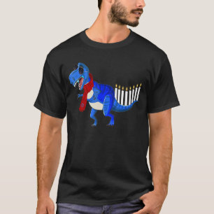 Menorah Chanukah Hanukkah Dinosaur Juden T-Shirt