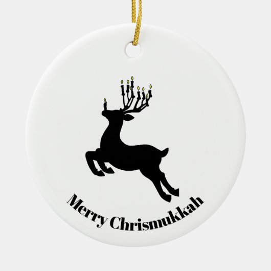 Menorah Deer Silhouette Chrismukkah Ornament (Vorne)