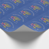 Menorah Dreidel | BARUCH ATAH ADONAI | Hanukkah Geschenkpapier (Ecke)