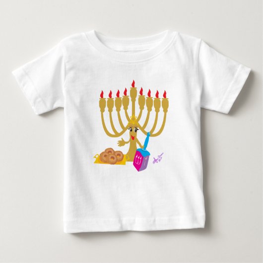 Menorah & Dreidel Kleinkind Langschläfer Shirt (Vorderseite)