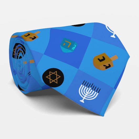 Menorah dreidels star krawatte (Gerollt)