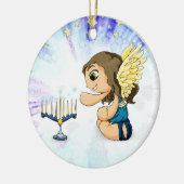 Menorah Engel Keramikornament (Links)