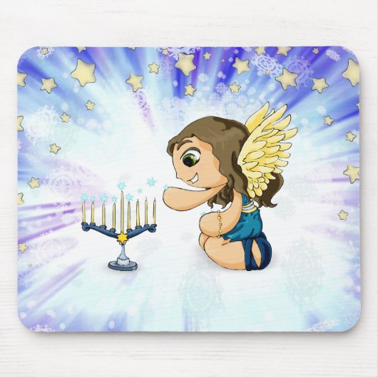 Menorah Engel Mousepad (Vorne)