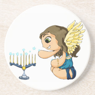 Menorah Engel Sandstein Untersetzer