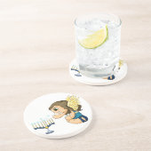 Menorah Engel Sandstein Untersetzer (Seite)