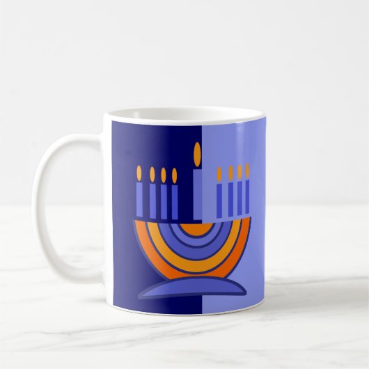 Menorah Entwurfs-Chanukka-Geschenk-Tassen Kaffeetasse (Links)
