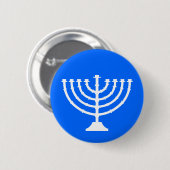 Menorah Feiertags-Knopf Button (Vorne & Hinten)