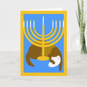 Menorah ferret feiertagskarte