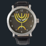 Menorah Flame Armbanduhr<br><div class="desc">Eine digitale Darstellung der jüdischen siebenverzweigten Menorah (Hebräisch: מְ נ וֹ רָ ‎). Die siebenverzweigte Menorah, die im tragbaren Set von Moses in der Wildnis und später im Tempel in Jerusalem verwendet wird, ist seit der Antike ein Symbol des Judentums und das Emblem des modernen Staat Israel. Der Kohanim zündete...</div>