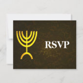 Menorah Flame Bar/Bat Mitzvah UAWG RSVP Karte (Vorderseite)