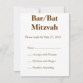 Menorah Flame Bar/Bat Mitzvah UAWG RSVP Karte (Rückseite)