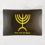 Menorah Flame Dekoschale<br><div class="desc">Eine braune und goldene digitale Darstellung der jüdischen siebenverzweigten Menorah (Hebräisch: מְ נ וֹ רָ ‎). Fügen Sie unseren eigenen Text hinzu. Die siebenverzweigte Menorah, die im tragbaren Set von Moses in der Wildnis und später im Tempel in Jerusalem verwendet wird, ist seit der Antike ein Symbol des Judentums und...</div>