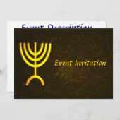 Menorah Flame Einladung (Vorne/Hinten)