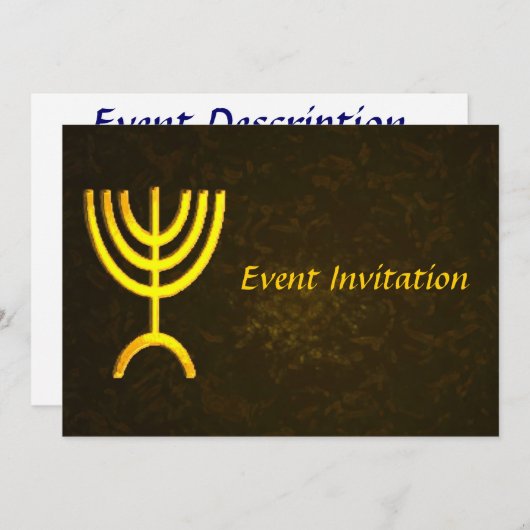 Menorah Flame Einladung (Vorne/Hinten)