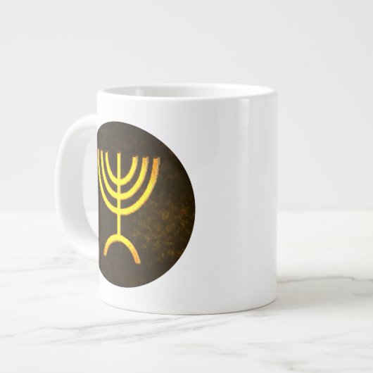 Menorah Flame Jumbo-Tasse (Vorderseite Links)