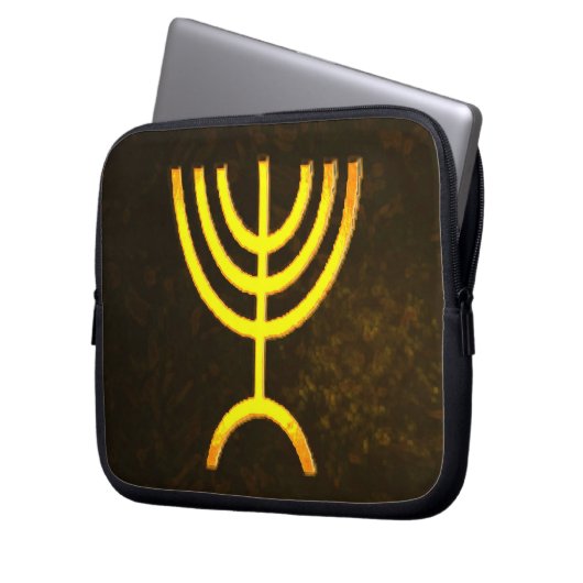 Menorah Flame Laptopschutzhülle (Vorderseite Links)