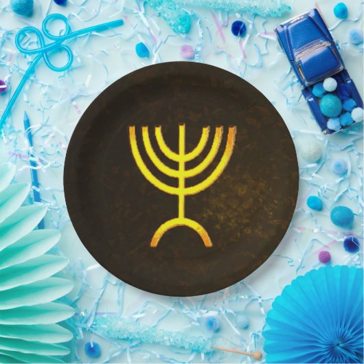 Menorah Flame Pappteller (Party)