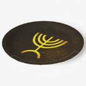 Menorah Flame Pappteller (Schrägansicht)