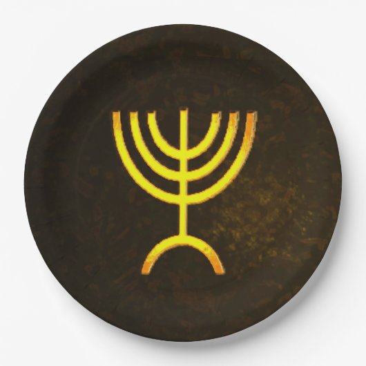 Menorah Flame Pappteller (Vorderseite)
