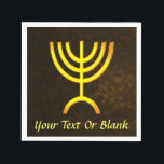 Menorah Flame Serviette<br><div class="desc">Eine digitale Darstellung der jüdischen siebenverzweigten Menorah (Hebräisch: מְ נ וֹ רָ ). Fügen Sie Ihren eigenen Text hinzu. Dieses Bild ist auch auf Bar/Bat mitzvah Einladungen, UAWG und Dankeschön-Karten, und viele andere Artikel verfügbar. Die siebenverzweigte Menorah, die im tragbaren Set von Moses in der Wildnis und später im Tempel...</div>