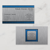 Menorah; Gebürsteter Metallblick Visitenkarte (Vorne/Hinten)