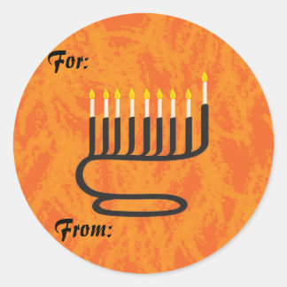 Menorah, Geschenketiketten Runder Aufkleber