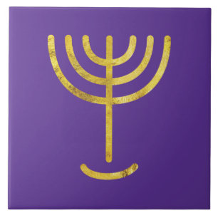 Menorah Gold-Look Lila Fliese