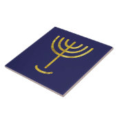 Menorah Gold Look on Navy Fliese (Seite)