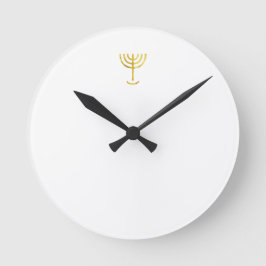 Menorah Gold Runde Wanduhr