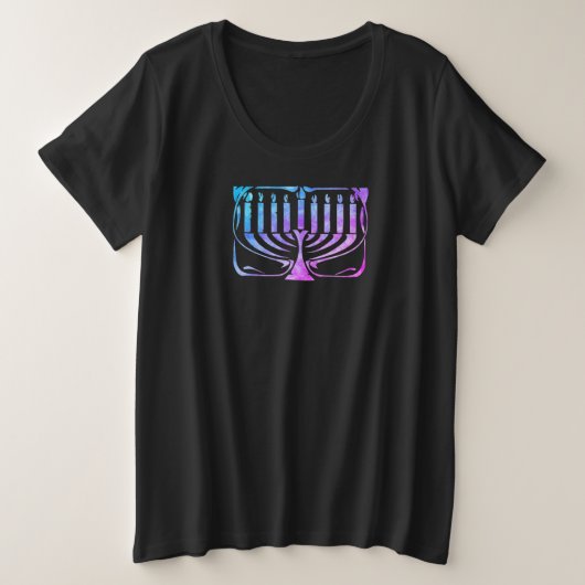 Menorah Hannukah Große Größe T-Shirt (Design vorne)