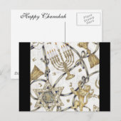 Menorah Hannukah Postkarte (Vorne/Hinten)