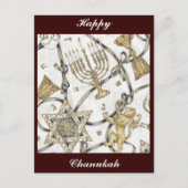 Menorah Hannukah Postkarte (Vorderseite)