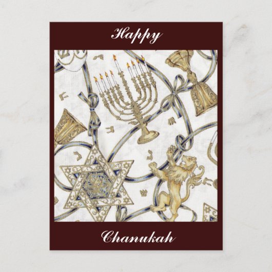 Menorah Hannukah Postkarte (Vorderseite)
