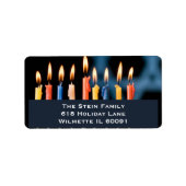 Menorah Hanukkah Adressaufkleber (Vorne)