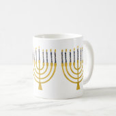 Menorah Hanukkah Blue Candles Kaffeetasse (VorderseiteRechts)