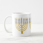 Menorah Hanukkah Blue Candles Kaffeetasse (Links)