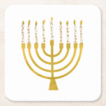 Menorah Hanukkah Candles Festlich Menorah Candles  Rechteckiger Pappuntersetzer<br><div class="desc">Imitate Goldfolie menorah Kerzen für Ihre Hanukka Feier. Whimsical menorah Illustration mit weißen Sternen bedeckte Himmelskerzen auf einem Imitat Gold menorah Kerzenständer. Minimalistische menorah elegante Starry Hanukkah illustrierte Design Geschenke und Papierprodukte.</div>