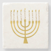 Menorah Hanukkah Candles Festlich Menorah Candles Steinuntersetzer (Vorderseite)