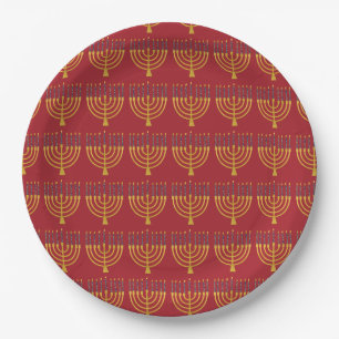 Menorah Hanukkah Candles Festliche Menorah Elegant Pappteller