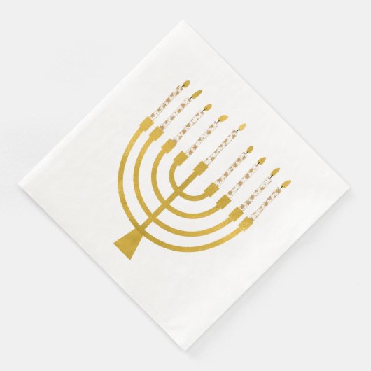 Menorah Hanukkah Celestial Candles Wedding Serviette (Ecke)