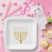 Menorah Hanukkah Celestial Candles Zeichnend Hochz Pappteller (Party)