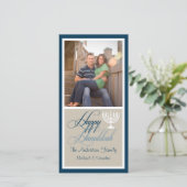 Menorah Hanukkah Foto-Karte Feiertagskarte (Stehend Vorderseite)