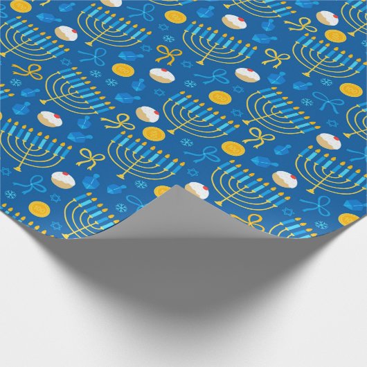 Menorah Hanukkah Geschenkpapier (Ecke)